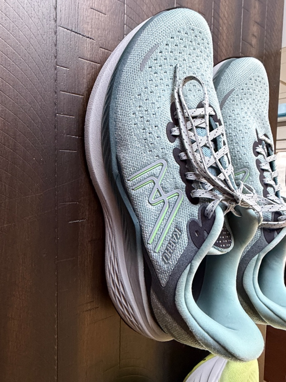 2 Pair of Lightweight Running Shoes - Neon Yellow puma and mint green Karhu run - Picture 2 of 15